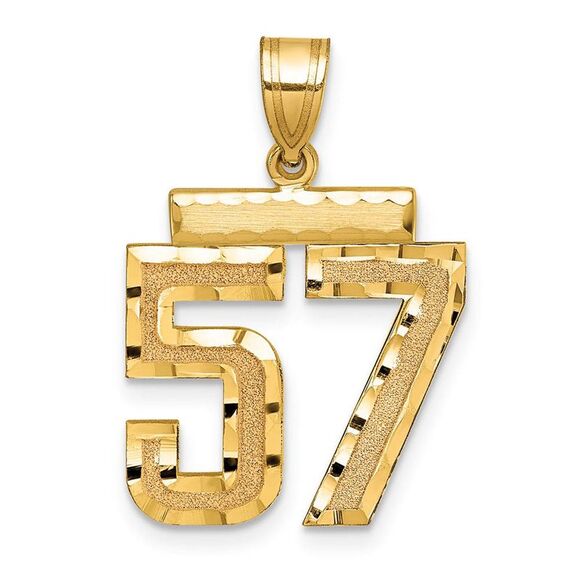 14K Yellow Gold Varsity Collection Medium D/C Pendant Number 57